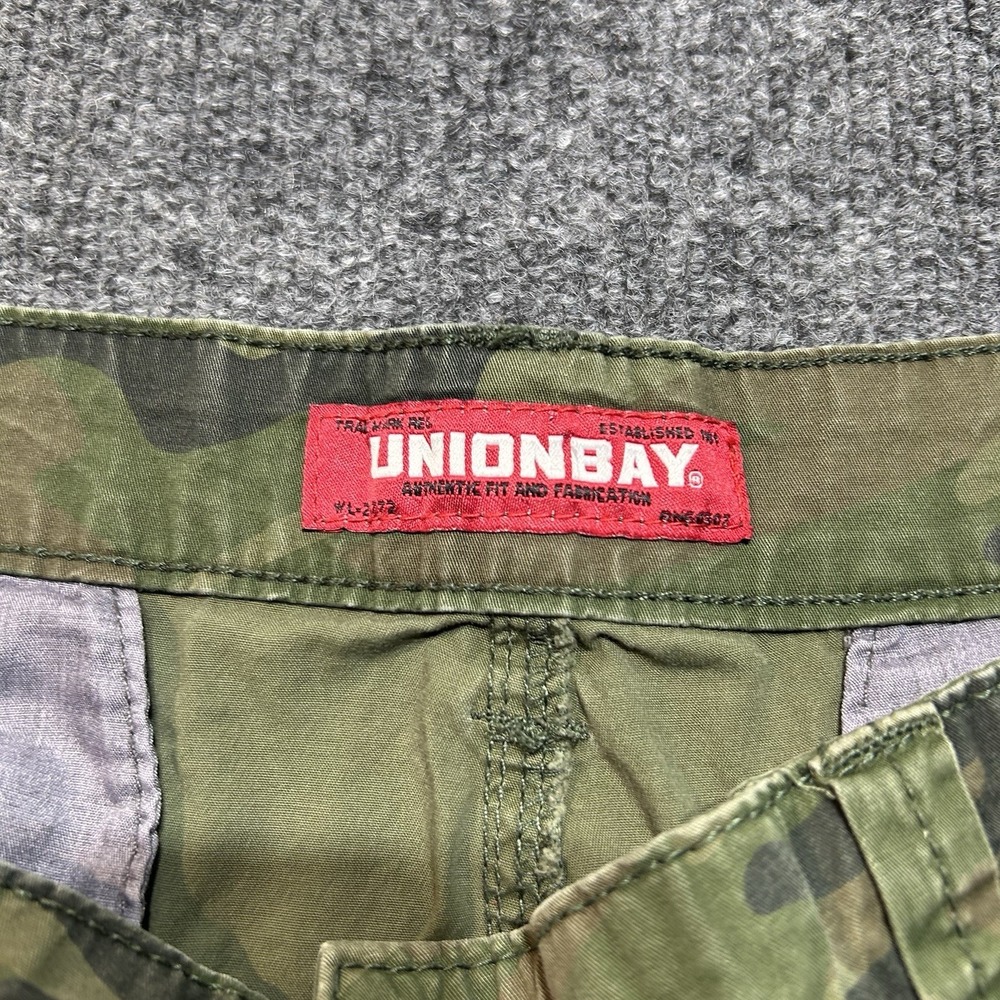 Unionbay Mens Camo Cargo Shorts Green Brown Size 36 Utility Military Skater - Picture 7 of 11